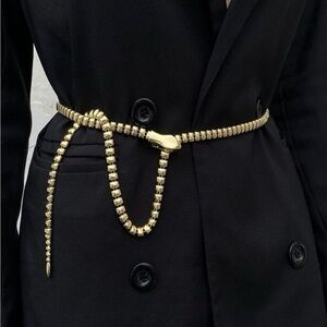 Elegant Gold Snake Chain Belt
